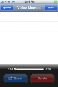Voice Memo Application iPhone OS 3.0 Beta