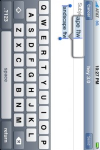 Text Selector Mail Landscape iPhone OS 3.0 Beta