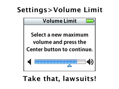 5G iPod Volume Limit Screen