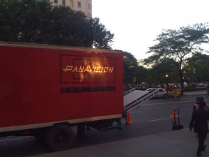 Panavison Truck Outside Apple Store