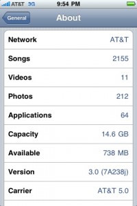 General Settings iPhone OS 3.0 Beta